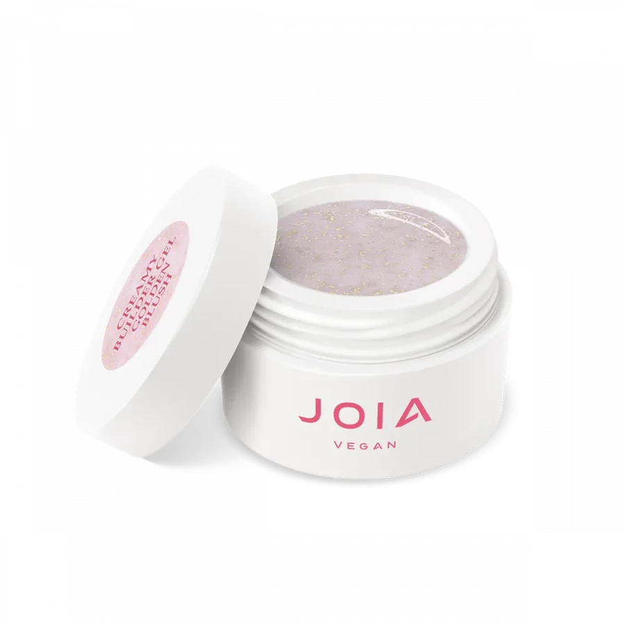 Моделюючий гель JOIA vegan Builder Gel Golden Blush молочно-рожевий, з золотими блискітками 15 мл
