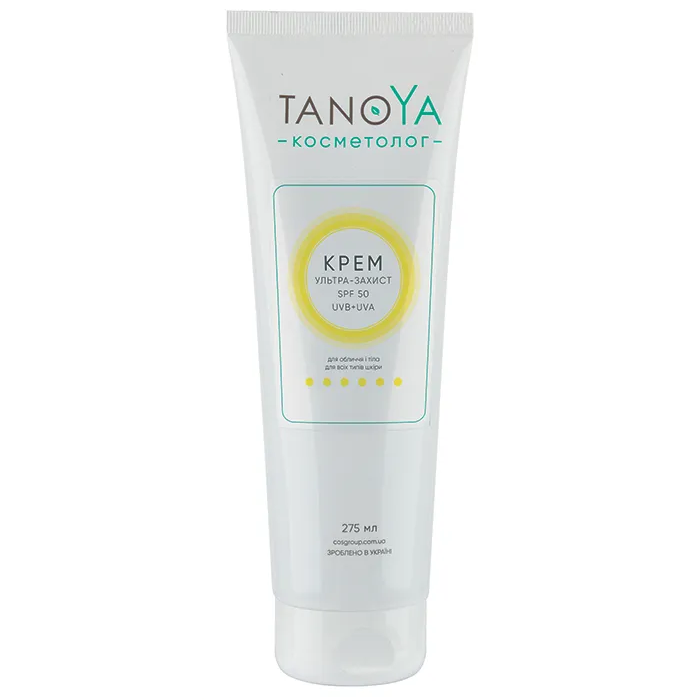 Крем ультра-захист SPF 50 для обличчя і тіла Tanoya Cream Ultra-Protection SPF50 UVB+UVA 275 мл