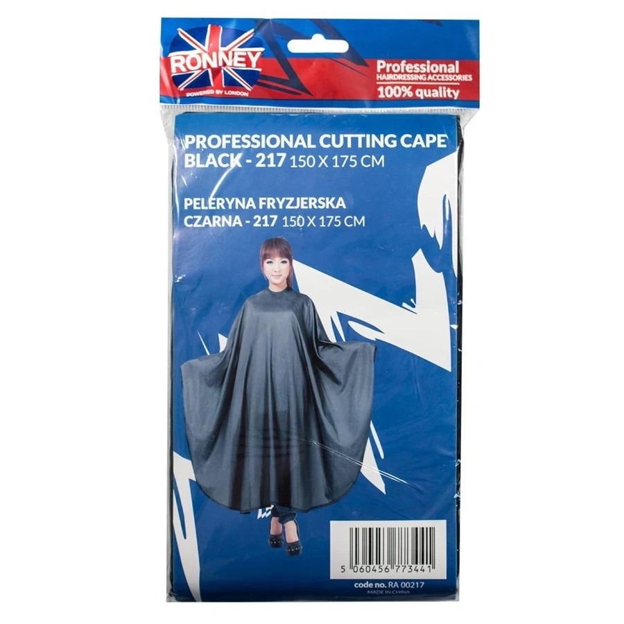 Перукарська накидка Ronney Cutting Cape Black RA00217 чорний