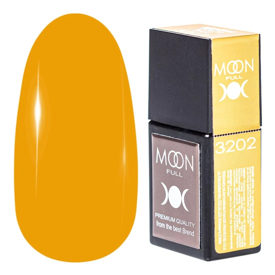 Кольорова база для гель-лаку MOON FULL Amazing Color Base №3202 помаранчевий напівпрозорий, емаль 12 мл