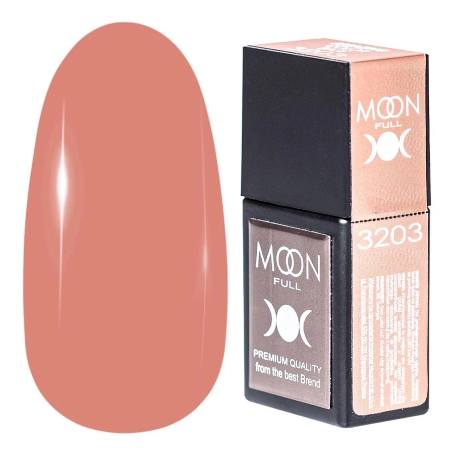 Кольорова база для гель-лаку MOON FULL Amazing Color Base №3203 коралово-рожевий, емаль 12 мл
