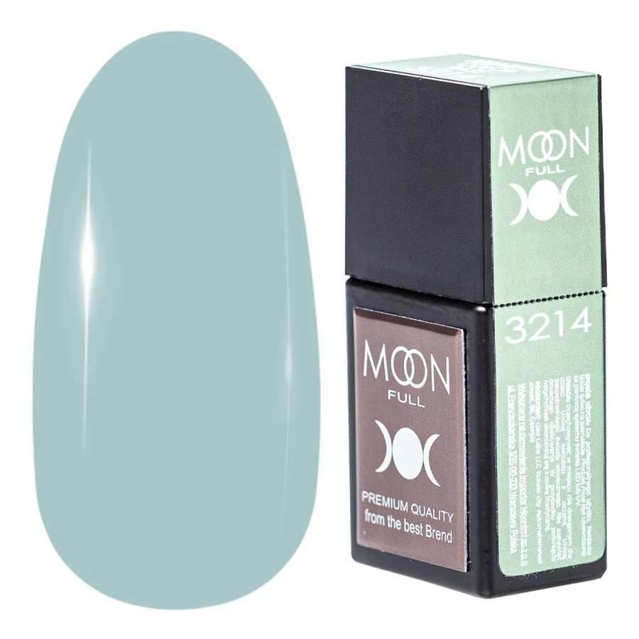 Кольорова база для гель-лаку MOON FULL Amazing Color Base №3214 світлий пастельно-зелений, емаль 12 мл