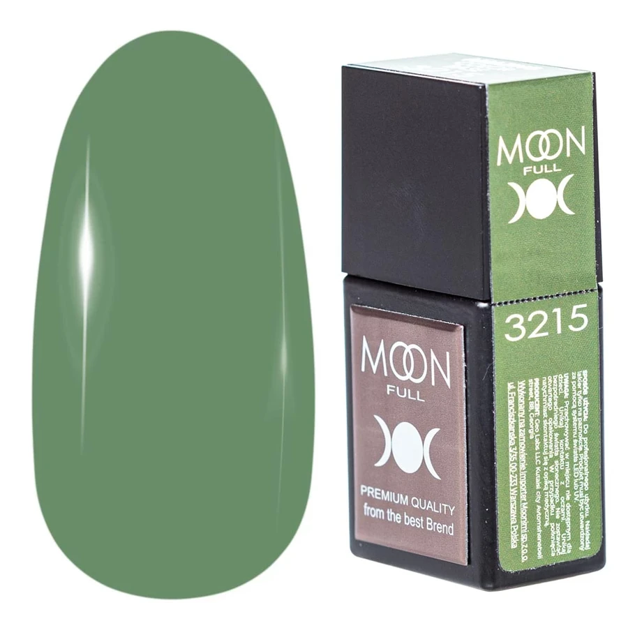 Кольорова база для гель-лаку MOON FULL Amazing Color Base №3215 оливково-зелений, емаль 12 мл