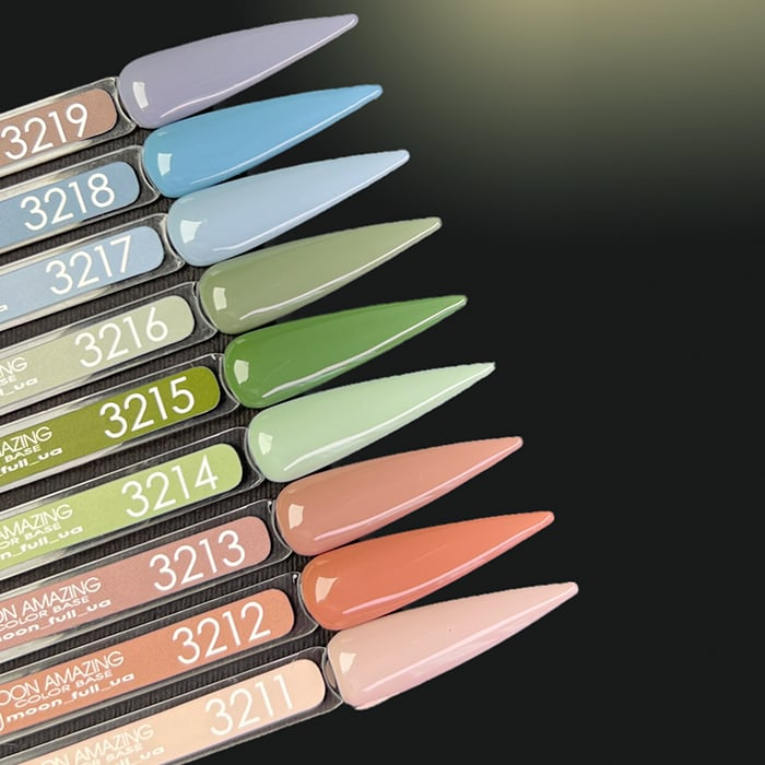 Кольорова база для гель-лаку MOON FULL Amazing Color Base №3215 оливково-зелений, емаль 12 мл