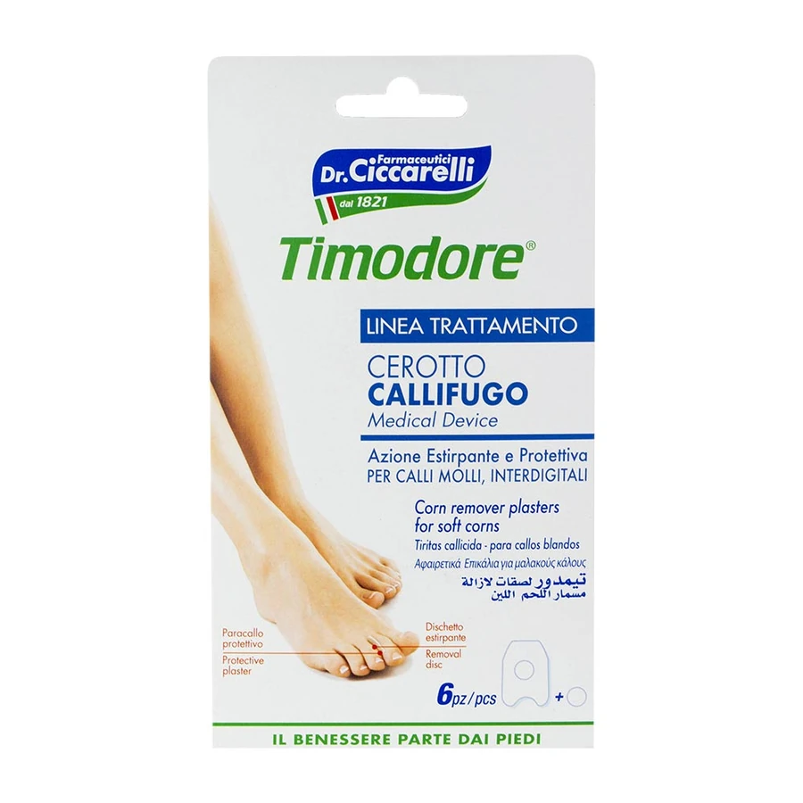 Timodore Corn Remover Plasters for Soft Corns 6 шт