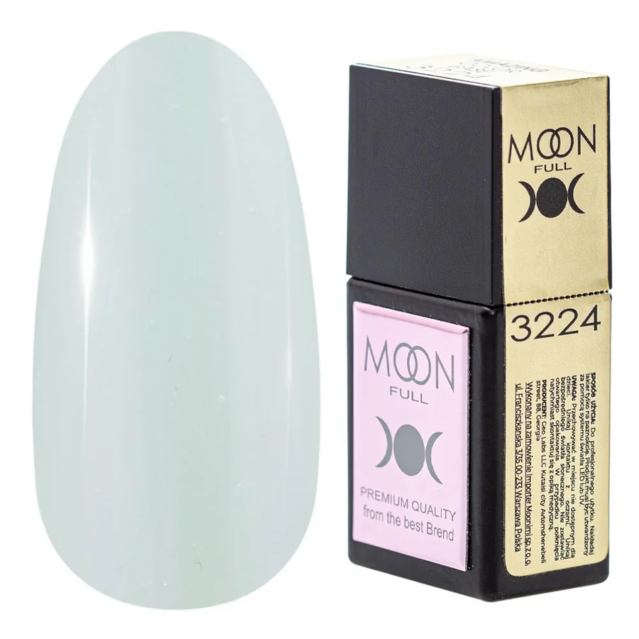 Кольорова база для гель-лаку MOON FULL Amazing Color Base №3224 перламутровий, з зеленим відливом 12 мл
