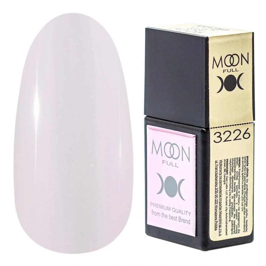 Кольорова база для гель-лаку MOON FULL Amazing Color Base №3226 перламутровий, з рожевим відливом 12 мл