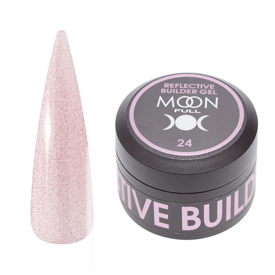 MOON FULL Reflective Builder Gel №24 світловідбиваючий, з бордовим шимером 30 мл