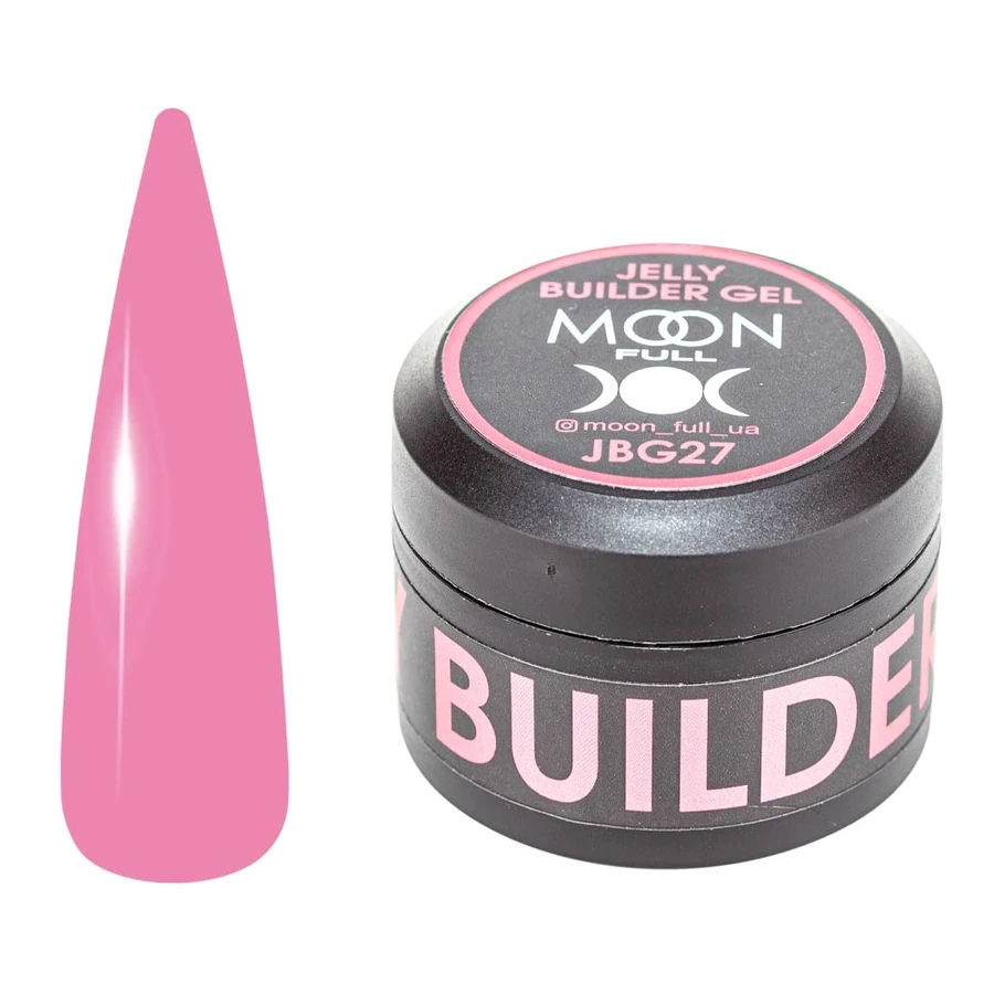 Гель-желе для моделювання та укріплення нігтів MOON FULL Jelly Builder Gel №JBG27 рожевий, напівпрозорий 30 мл