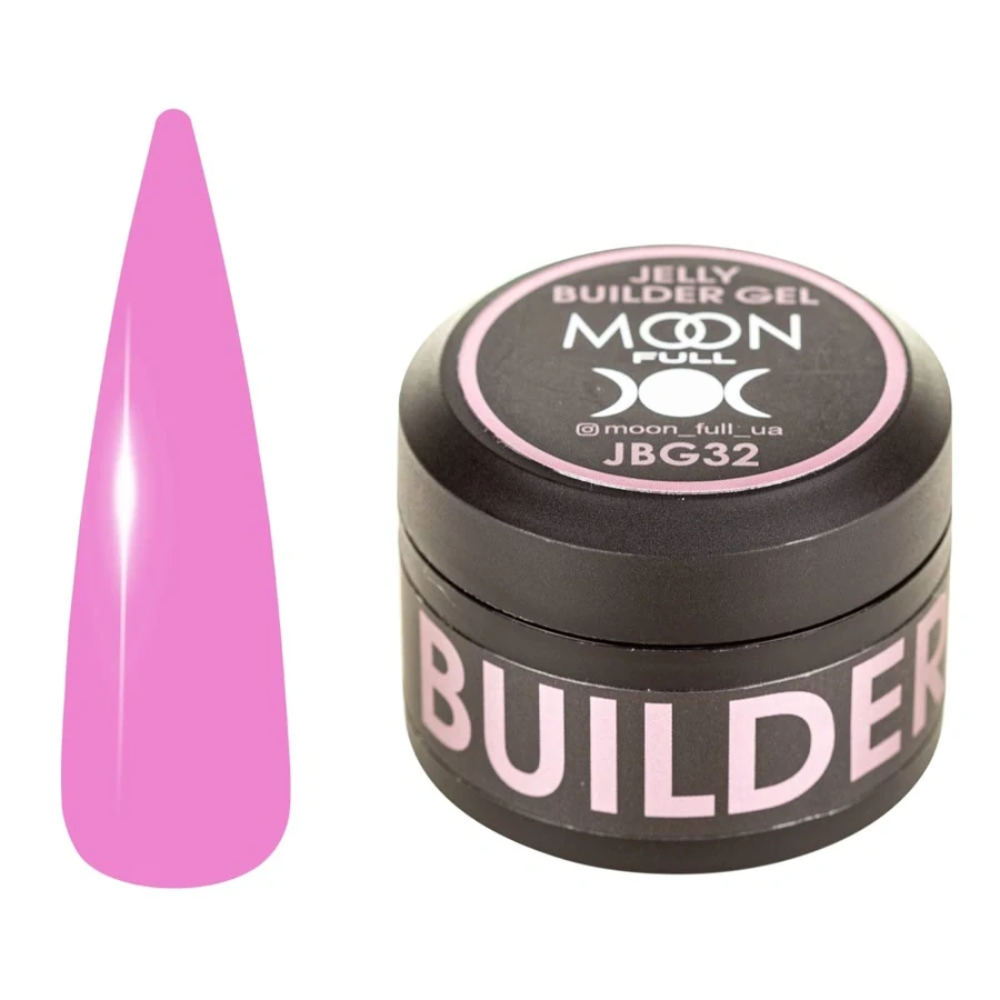 Гель-желе для моделювання та укріплення нігтів MOON FULL Jelly Builder Gel №JBG32 рожевий барбі 30 мл