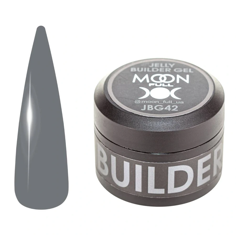 Гель-желе для моделювання та укріплення нігтів MOON FULL Jelly Builder Gel №JBG42 сірий/мокрий асфальт 30 мл
