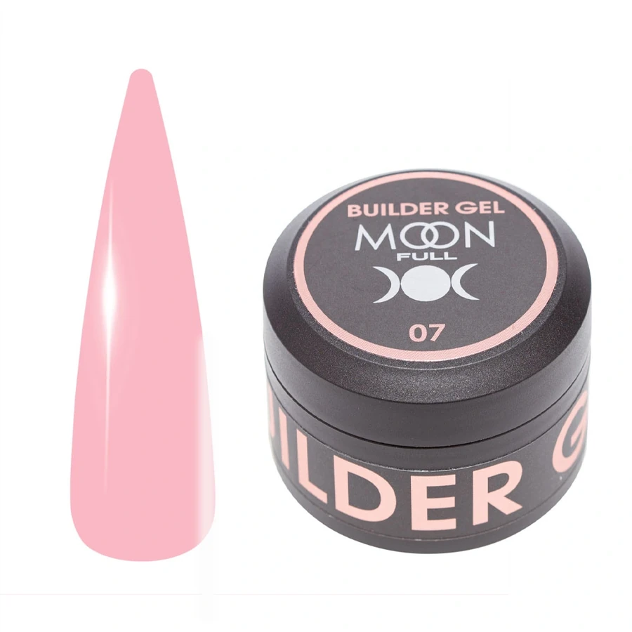 Універсальний гель для нарощування та моделювання MOON FULL Builder Gel №07 рожево-бежевий 30 мл