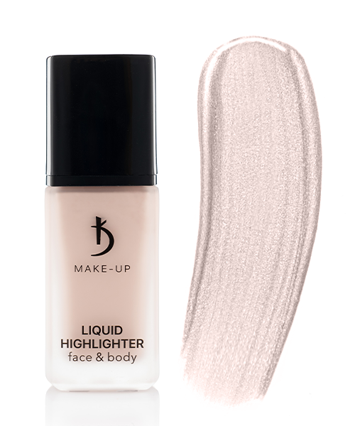 Рідкий хайлайтер для обличчя та тіла Kodi Liquid Highlighter Face & Body №01 холодний бежево-рожевий, з дрібними мерехтливими частинками 30 мл