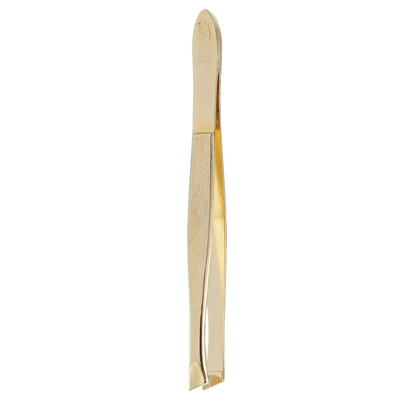 Пінцет скошений плаский Niegelon Tweezers Gold 6-0531