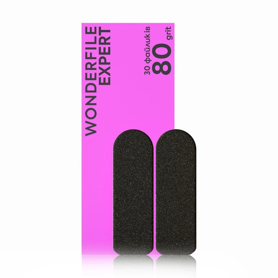 Набір змінних файлів для педикюрної тертки Wonderfile Replacement Files for Pedicure Grater 80 грит чорні 30 шт