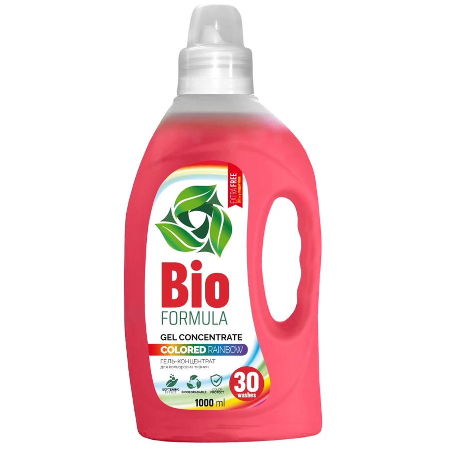 Гель-концентрат для прання кольорових тканин BIO Formula Formula Gel Concentrate Colored Rainbow 1000 мл