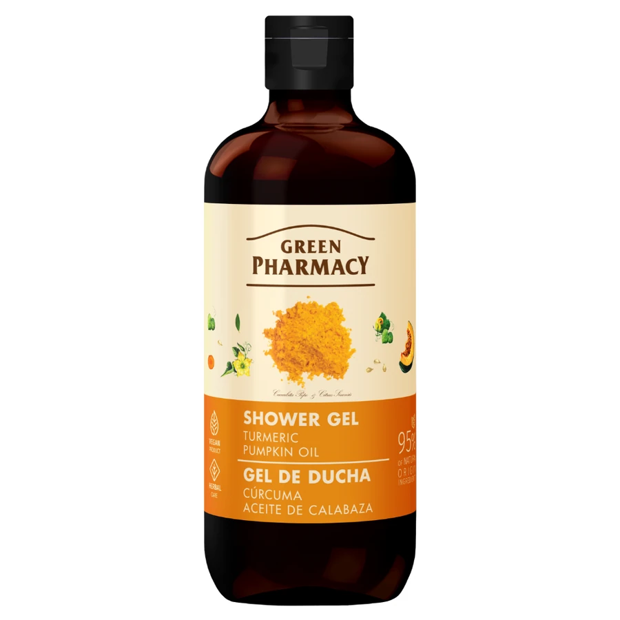 Гель для душу "Куркума та гарбузова олія" Green Pharmacy Shower Gel Turmeric & Pumpkin Oil 500 мл