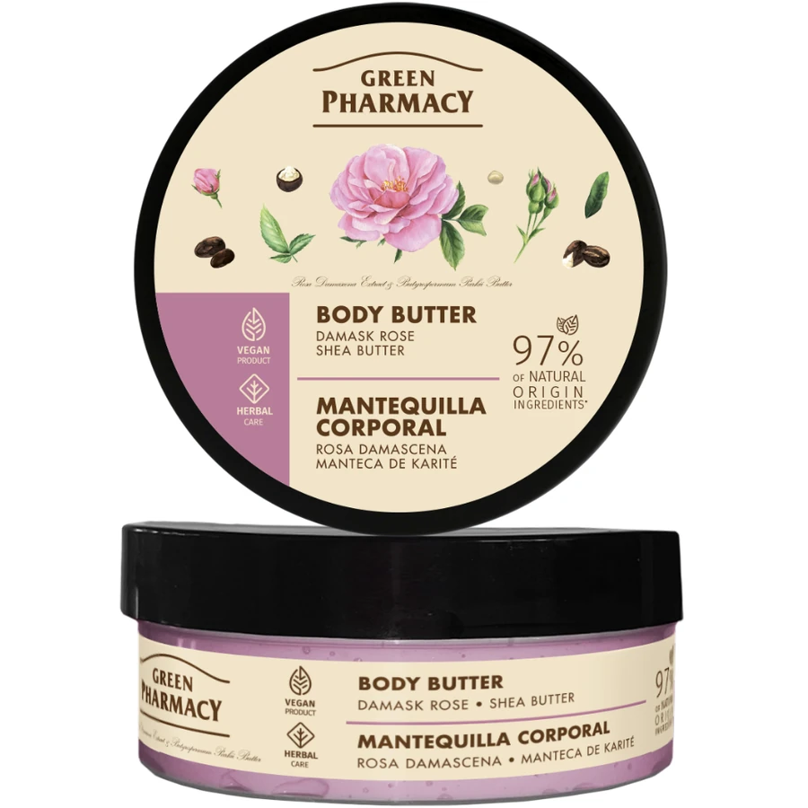 Масло для тіла "Дамаська троянда та масло ши" Green Pharmacy Body Butter Damask Rose & Shea Butter 200 мл