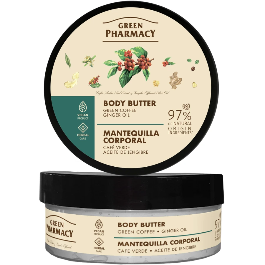 Масло для тіла "Зелена кава та імбирна олія" Green Pharmacy Body Butter Green Coffee & Ginger Oil 200 мл
