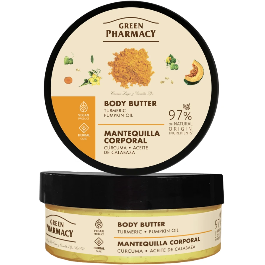 Масло для тіла "Куркума та гарбузова олія" Green Pharmacy Body Butter Turmeric Pumpkin Oil 200 мл