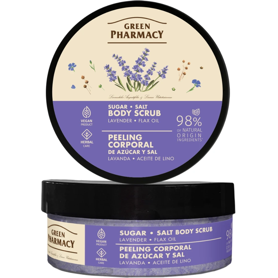 Green Pharmacy Sugar-Salt Body Scrub Lavander & Flax Oil 200 мл