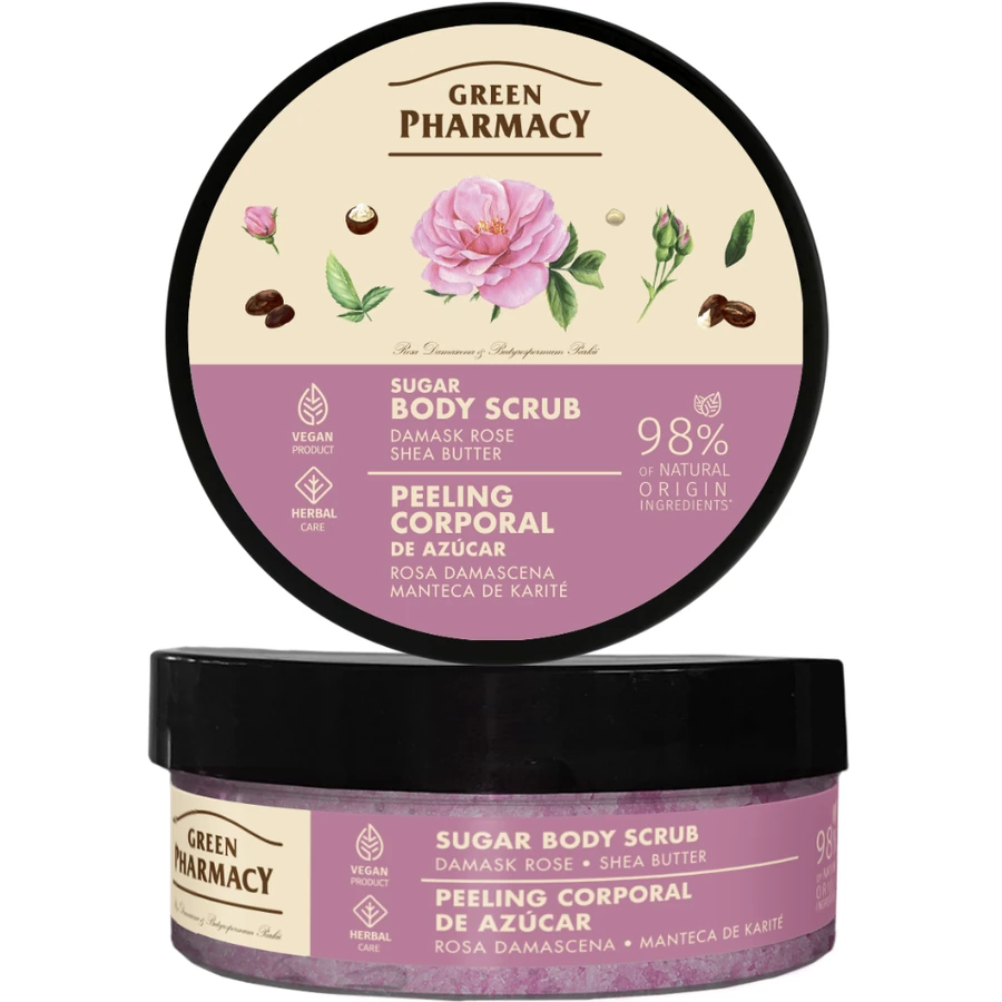 Green Pharmacy Sugar Body Scrub Damask Rose & Shea Butter 200 мл