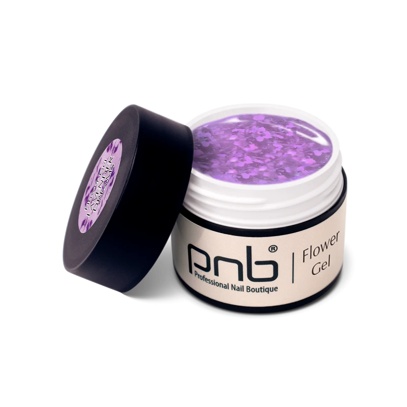 Моделюючий гель з сухоцвітами PNB Flower Gel Lavender Dreams ліловий, напівпрозорий 5 мл