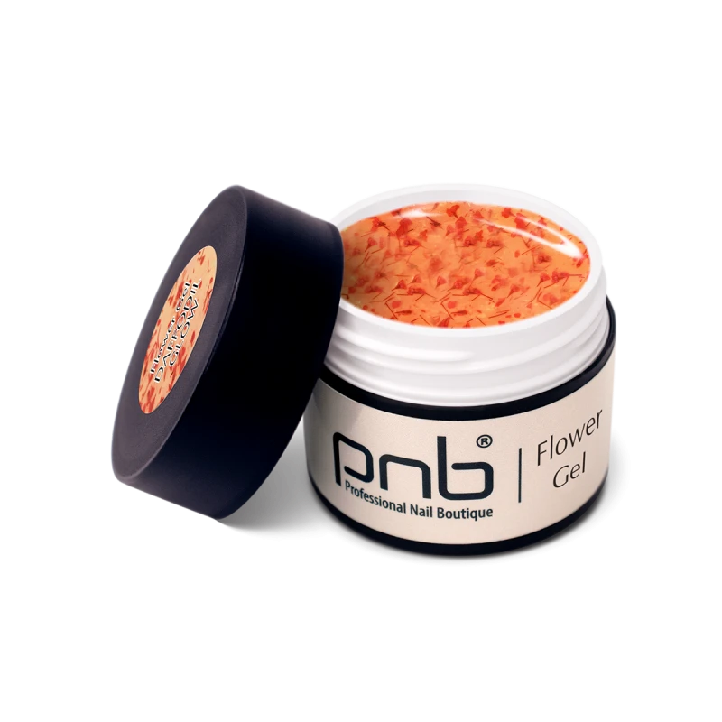 Моделюючий гель з сухоцвітами PNB Flower Gel Daffodil Glow оранжевий, напівпрозорий 5 мл
