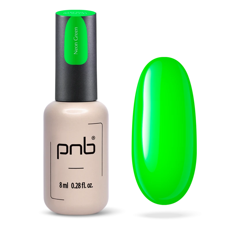 Конструюючий гель екстра-стійкий PNB Strong Iron Gel Neon Green зелений, неоновий 8 мл