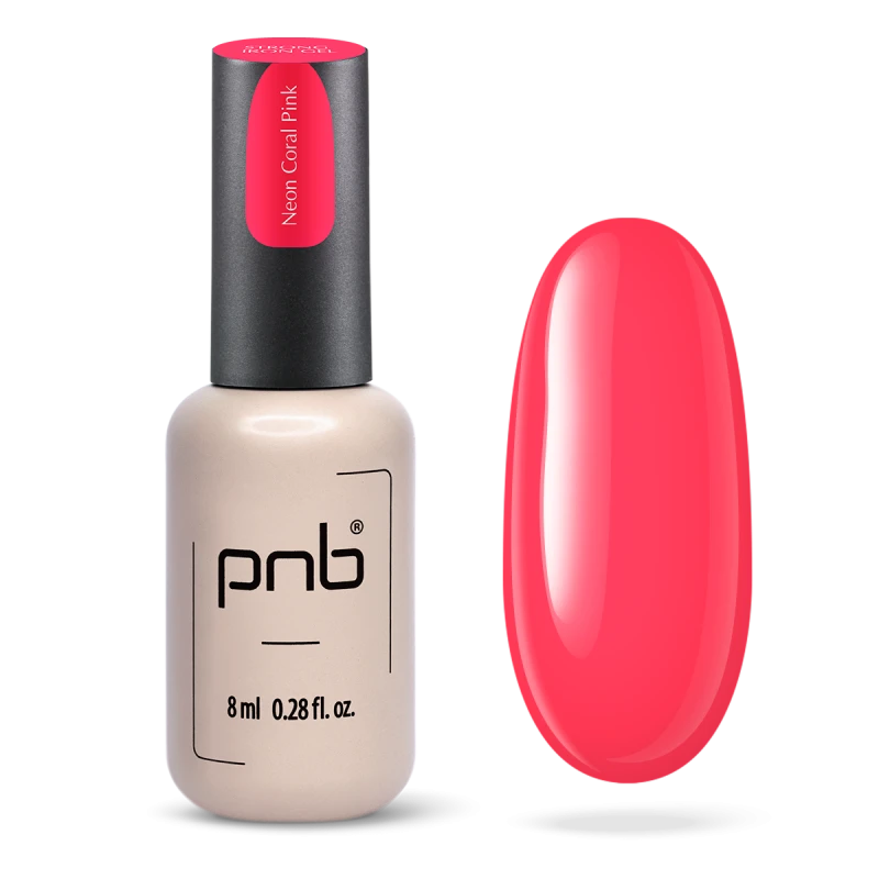 Конструюючий гель екстра-стійкий PNB Strong Iron Gel Neon Coral Pink коралово-рожевий, неоновий 8 мл