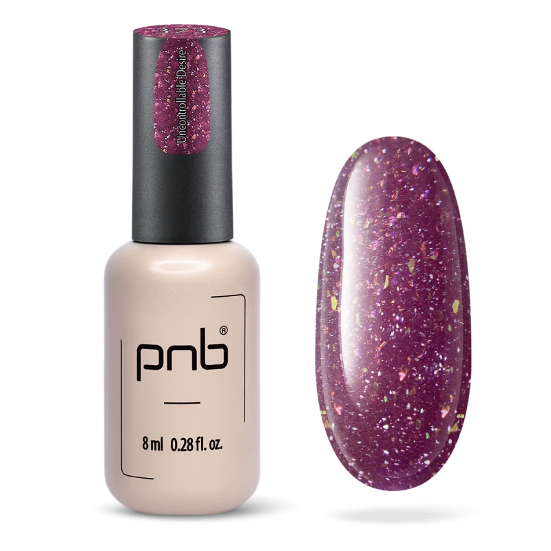 Гель-лак PNB №373 Uncontrollable Desire насичений рожевий, світловідбиваючий 8 мл