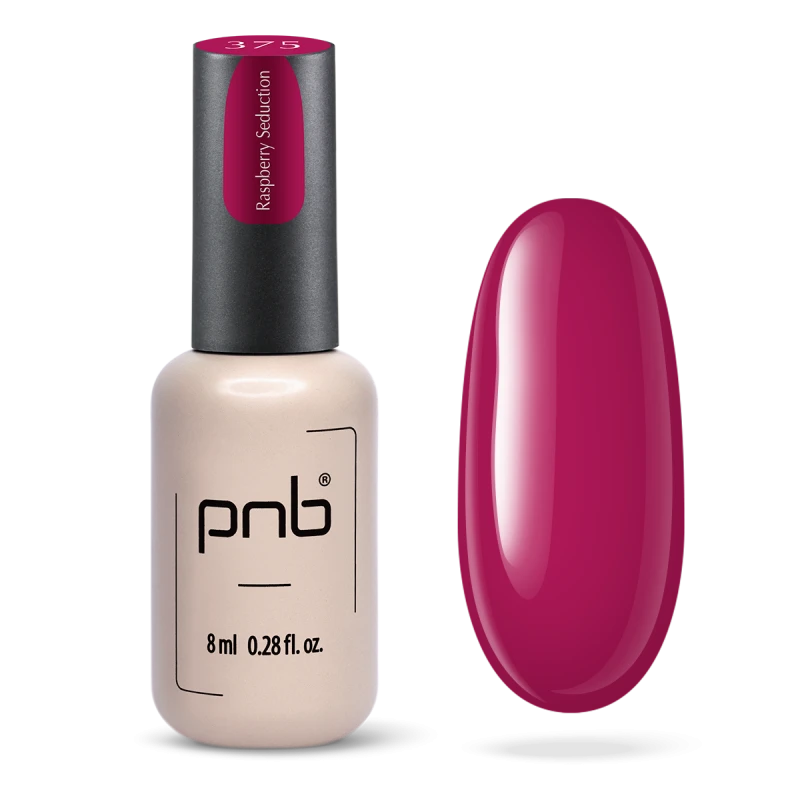 Гель-лак PNB №375 Raspberry Seduction малиново-рожевий, емаль 8 мл