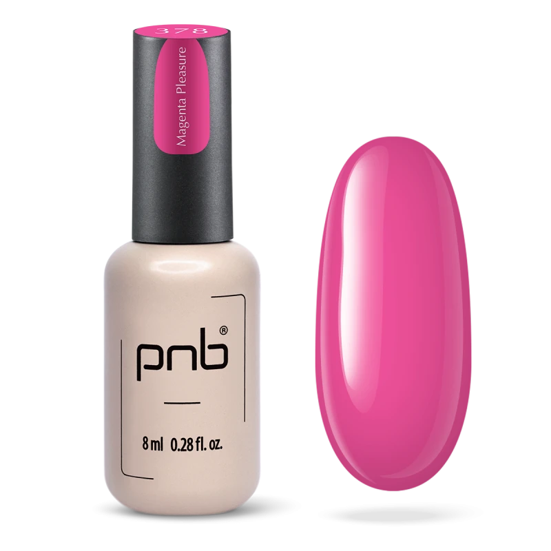 Гель-лак PNB №378 Magenta Pleasure маджента, емаль 8 мл