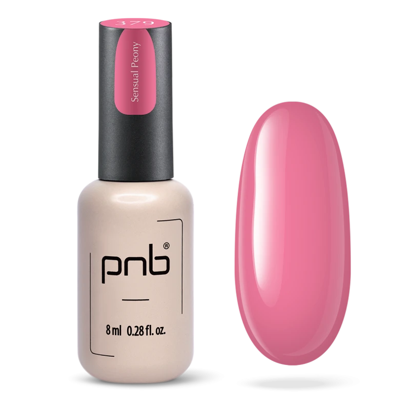 Гель-лак PNB №379 Sensual Peony рожевий, емаль 8 мл