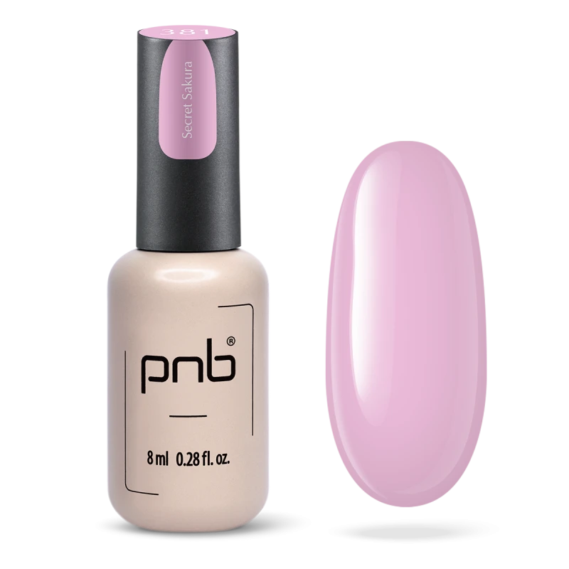 Гель-лак PNB №381 Secret Sakura лілово-рожевий, емаль 8 мл