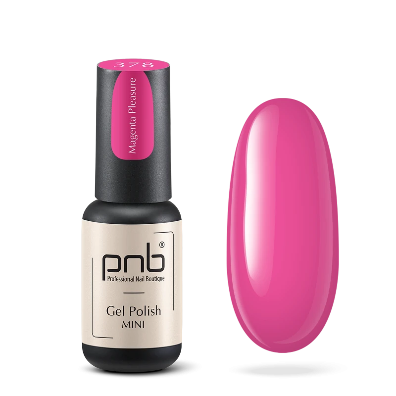 Гель-лак PNB Mini №378 Magenta Pleasure маджента, емаль 4 мл