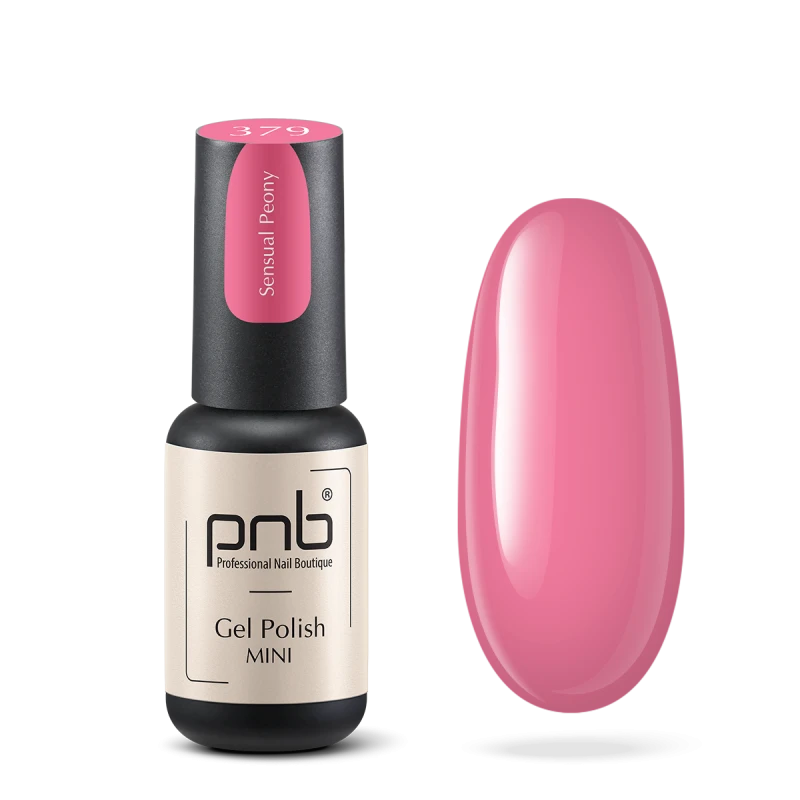 Гель-лак PNB Mini №379 Sensual Peony рожевий, емаль 4 мл