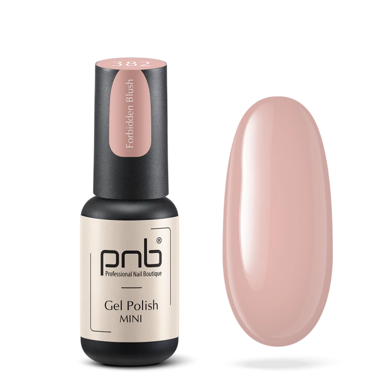 Гель-лак PNB Mini №382 Forbidden Blush рожево-бежевий, емаль 4 мл