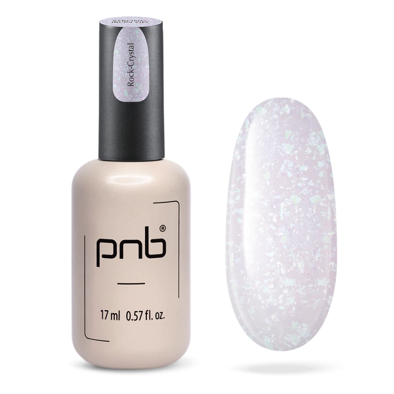 Гель конструюючий екстра-стійкий PNB Strong Iron Gel Rock-Crystal молочний, з поталлю 17 мл