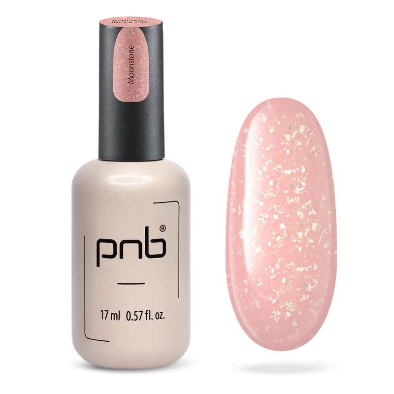 Гель конструюючий екстра-стійкий PNB Strong Iron Gel Moonstone нюдовий персиковий, з поталлю 17 мл