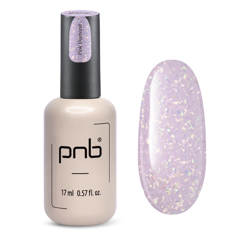 Гель конструюючий екстра-стійкий PNB Strong Iron Gel Pink Diamond ніжний рожевий, з поталлю 17 мл