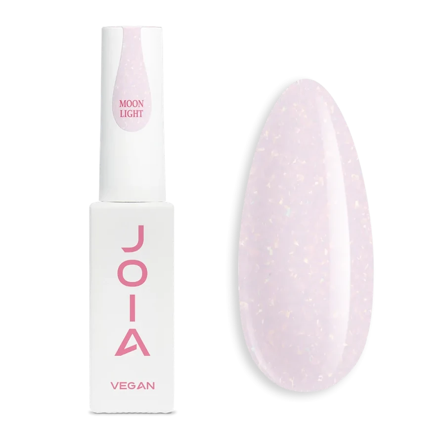 JOIA Vegan PolyLiquid Gel Moonlight Glow молочний з легким рожевим відтінком, з голографічною слюдою 8 мл