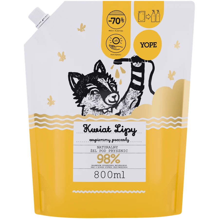 Гель для душу з ароматом липи YOPE Natural Shower Gel Linden дой-пак 800 мл