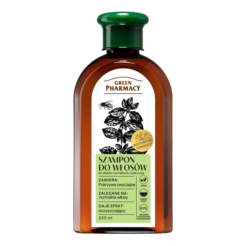 Шампунь для нормального волосся з кропивою Green Pharmacy Herbs Shampoo for Normal Hair With Nettle 350 мл