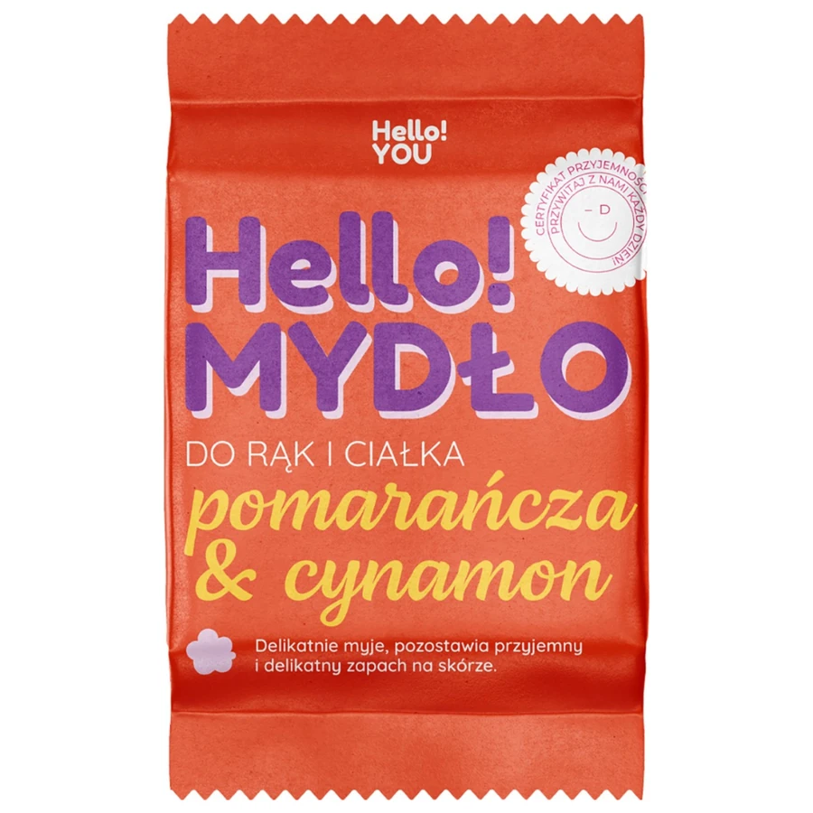 Тверде мило для рук і тіла "Апельсин та Кориця" Hello!You Hand and Body Soap Orange & Cinnamon 80 г