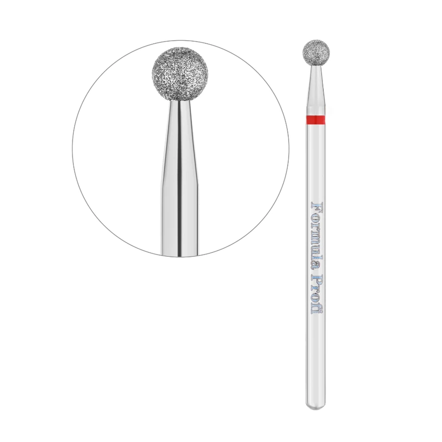 Фреза алмазна куля Formula Profi Diamond Nozzle Red Premium червона, м`яка жорсткість 3.5 мм