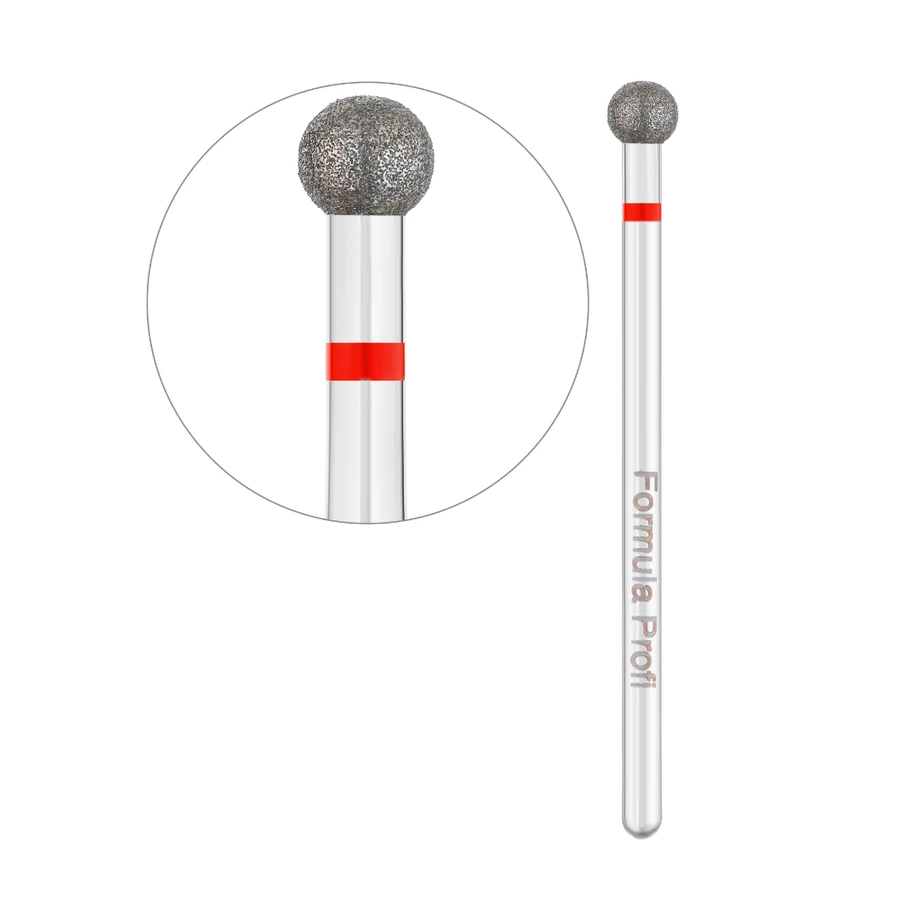 Фреза алмазна куля Formula Profi Diamond Nozzle Red Premium червона, м`яка жорсткість 4.0 мм