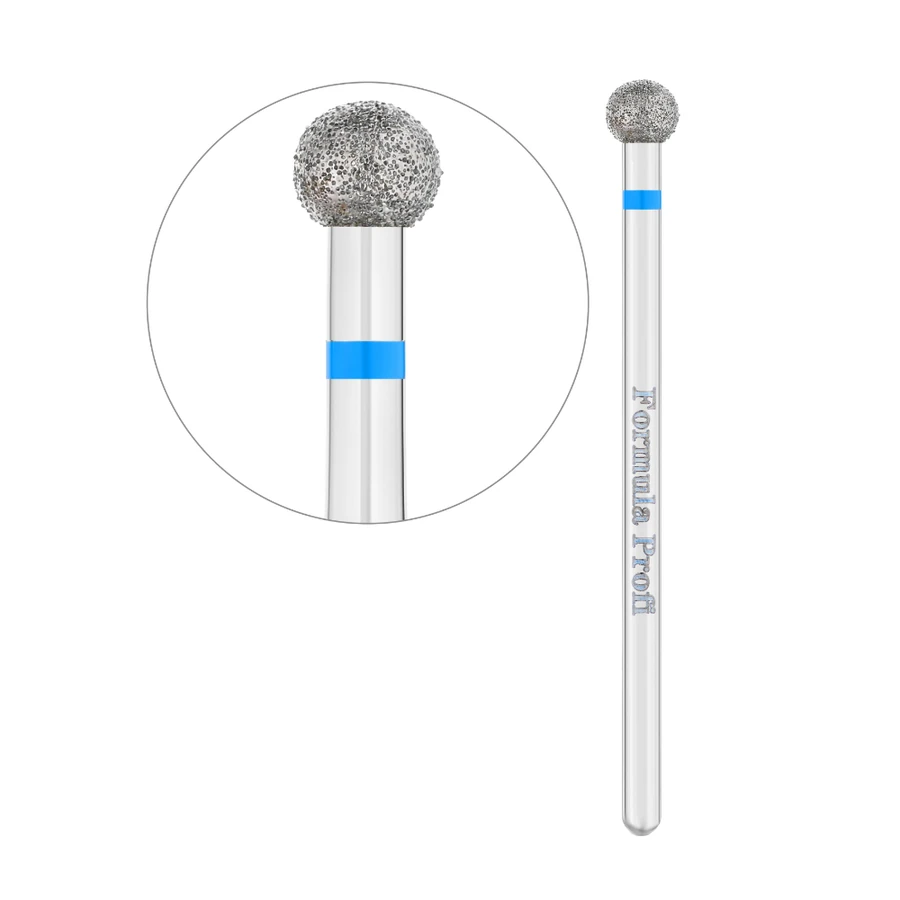 Фреза алмазна куля Formula Profi Diamond Nozzle Blue Premium синя, середня жорсткість 4.0 мм