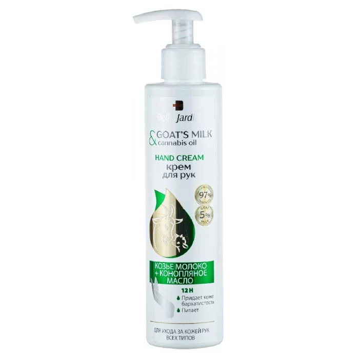 Крем для рук "Козяче молоко та конопляна олія" Belle Jardin Goats Milk & Cannabis Oil Hand Cream 250 мл