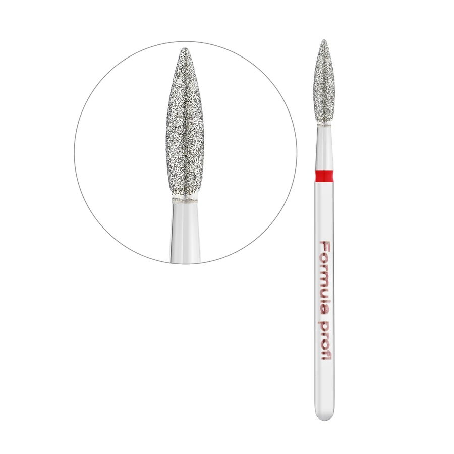 Фреза алмазна полум`я гостре Formula Profi Diamond Nozzle Red Premium червона, середня жорсткість 2.3 мм